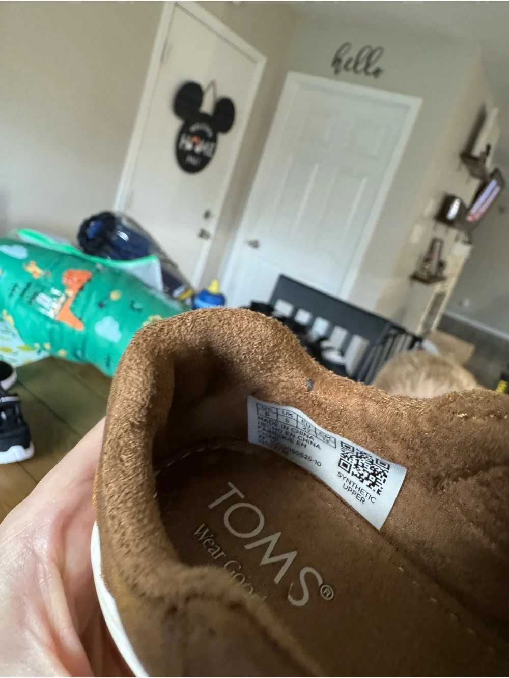 Toms Brown Cruz Double Strap Velcro Toddler Sneaker